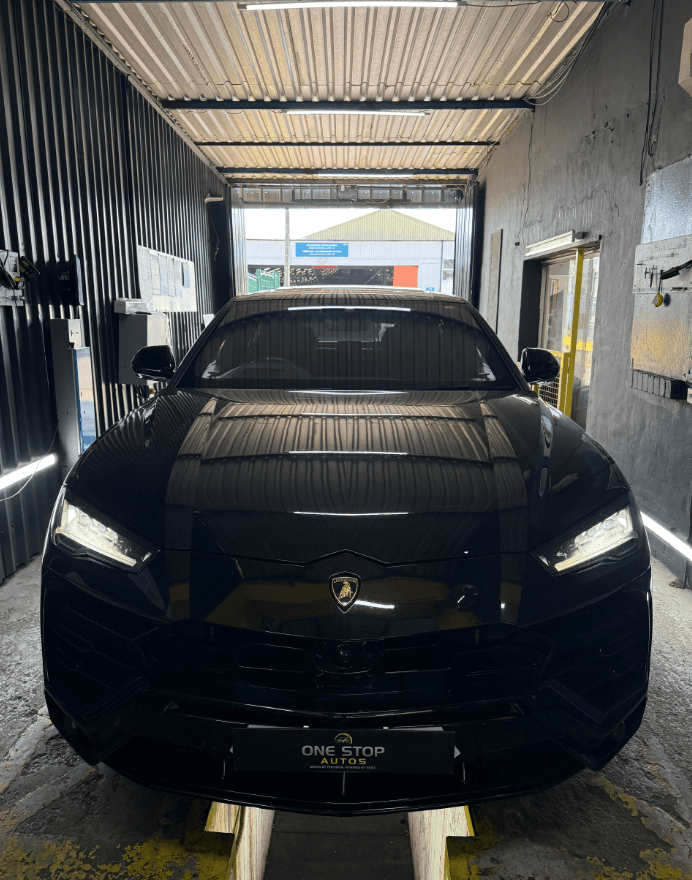 Mechanic working on a car